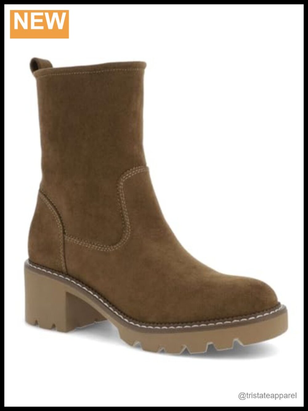 MIA Pallmer Faux Suede Faux Leather Mid-Calf Block Heel Boots